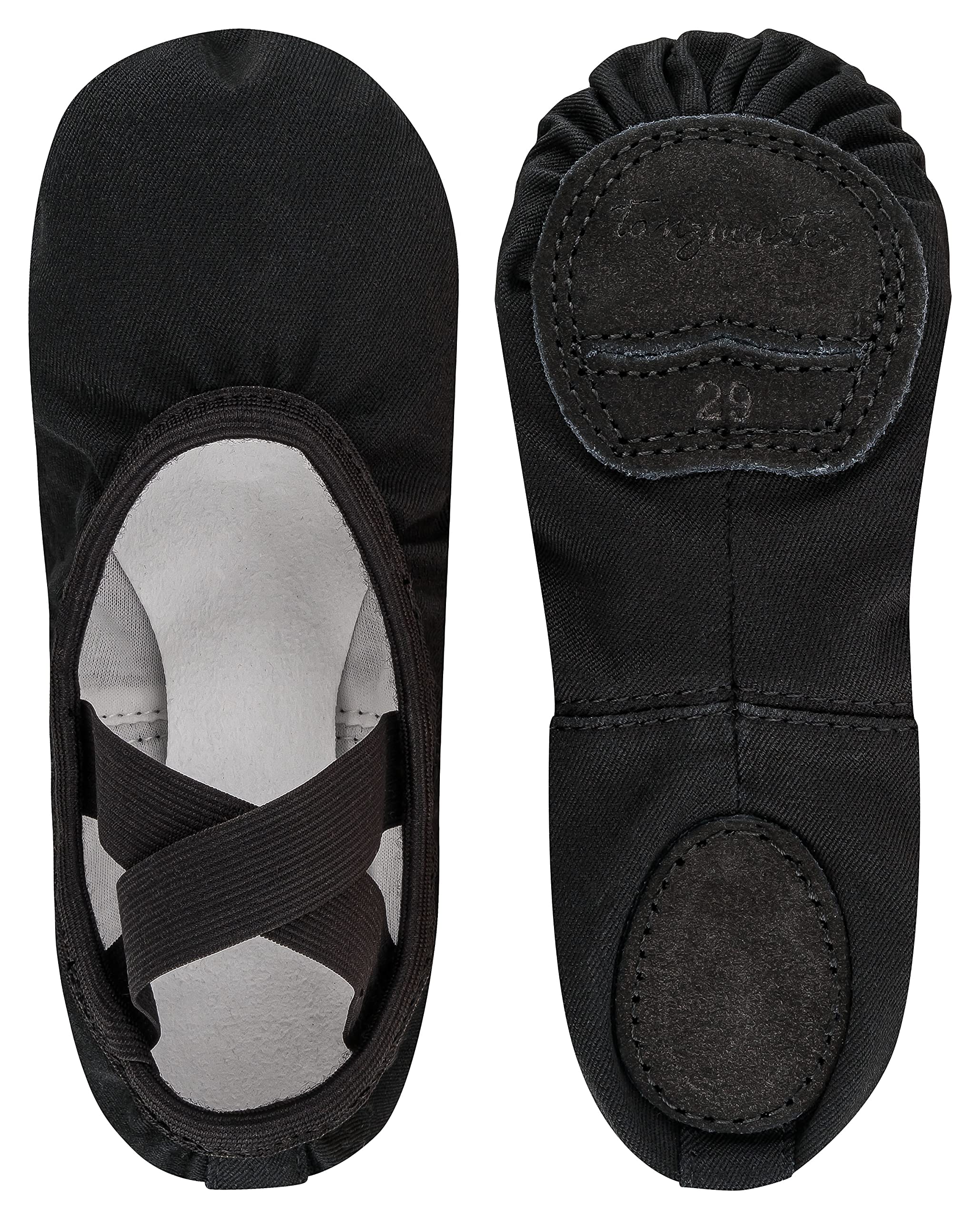 Tanzmuster Ballettschuhe - Bonnie - Baumwoll-Stretch - Größe 22-45 - Geteilte Ledersohle